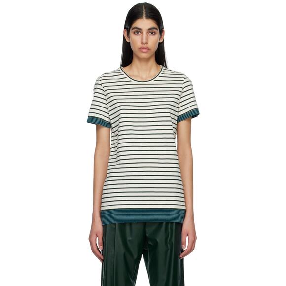 MM6 Maison Margiela Off-White Splice T-Shirt, Size L - Picture 4 of 11